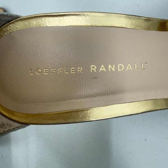 Loeffler Randall Anya Snake print wedge sandals black/ cream/Nude Size 10 - Picture 7 of 10